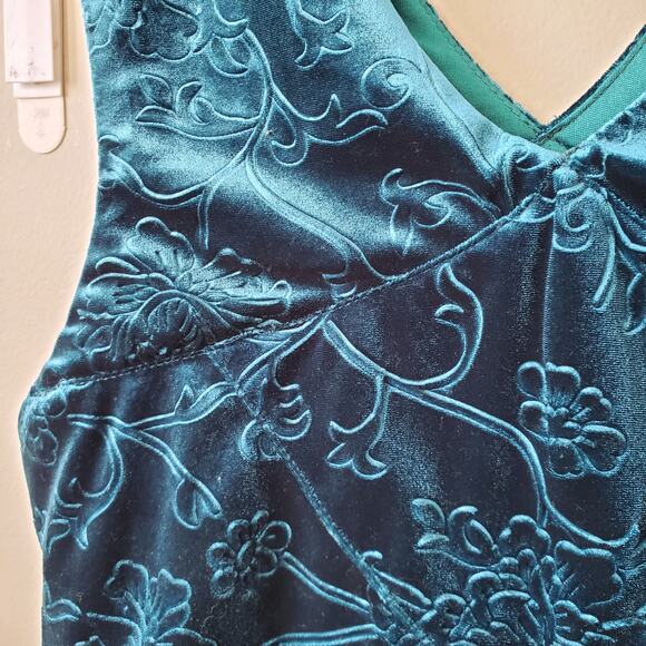 Anthro Staring At Stars Blue Velvet Crop Top M Cocktail Holiday Festival Party - Picture 3 of 10